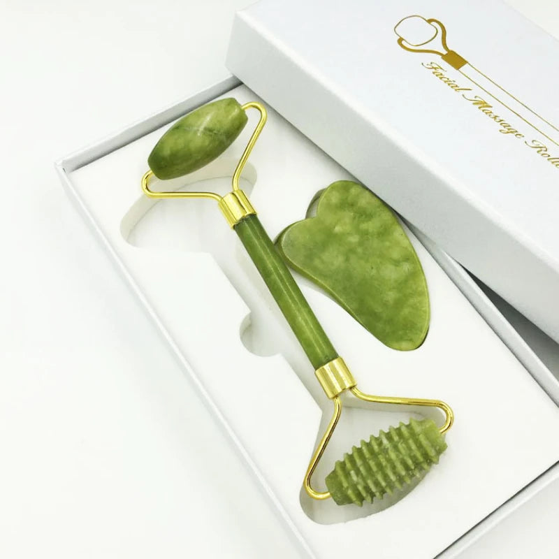 Jade Gua Sha Face Massager Tool Set